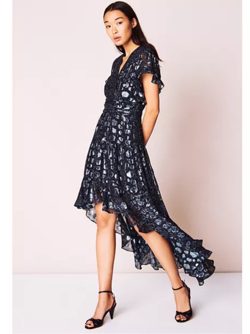 NWT BA&SH Grace Metallic Jacquard Dress Size Small - Picture 1 of 16